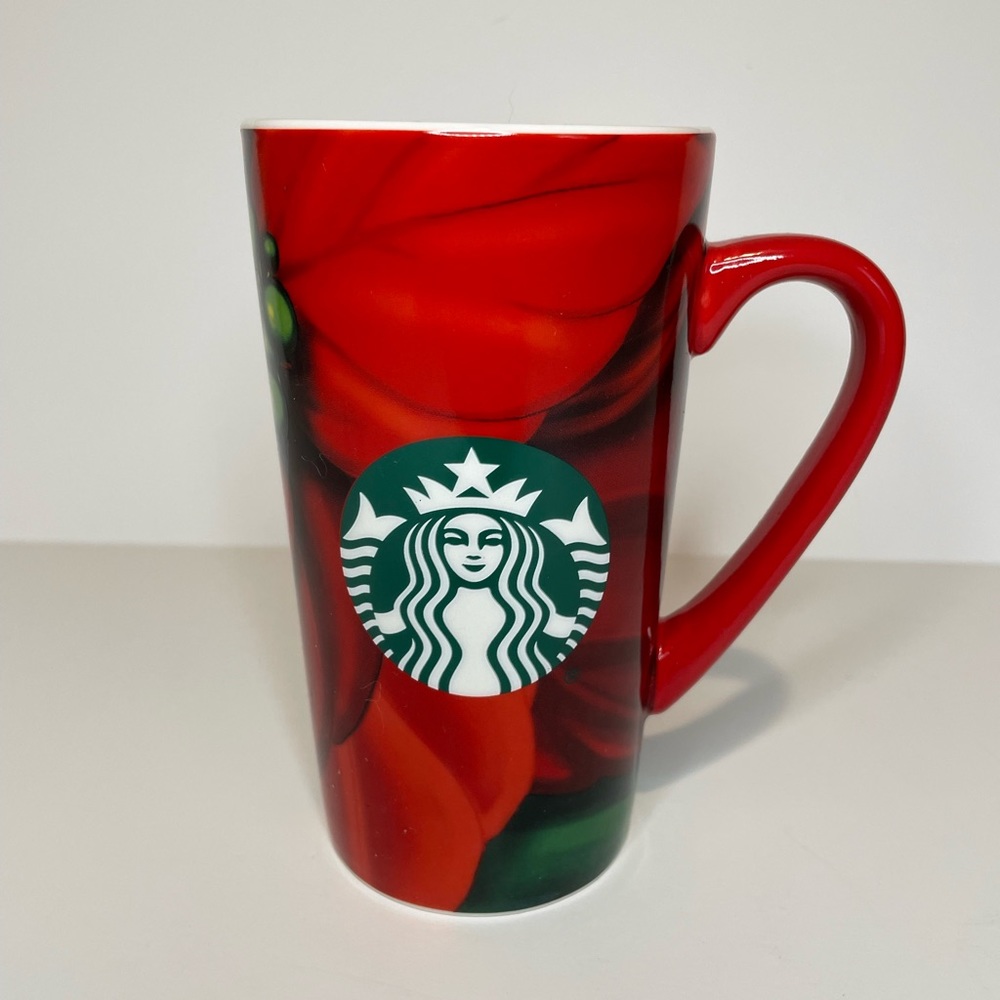 Starbucks Holiday 2020 Poinsettia Red Ceramic Mug 16oz Coffee Tea Christmas